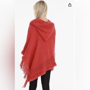 ❤️❤️ Est 1946 Cato NWT burnt Orange acrylic hooded poncho